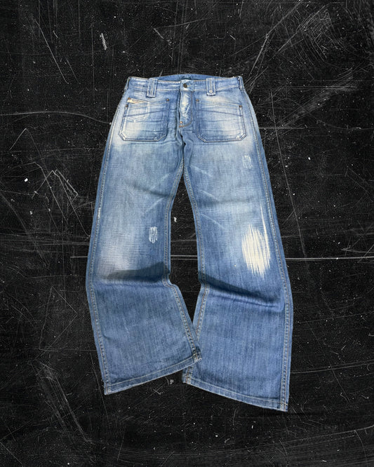 Diesel industry multi bocket flared jeans